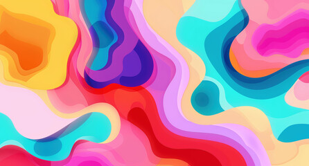 Colorful Abstract Creative Design with Flowing Shapes and Dynamic Patterns