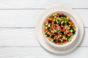 Turkish Shepherd Salad, Coban Salatasi in a bowl