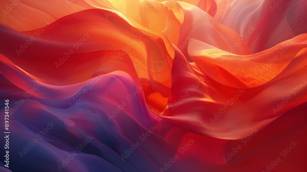 Wall mural an exceptional presentation of lively colors and flowing forms skillfully blending with light and da