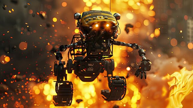 Predict the future trend of firefighting robots including advances in materials energy efficiency and integration with smart city infrastructure.