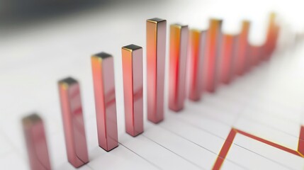 A compelling bar graph showing an abrupt rise in stock values, highlighting a market surge, on a clean white background.