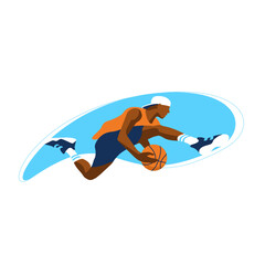 Airborne Hustle: Vector Illustration of a Male Street Basketball Player Jumping