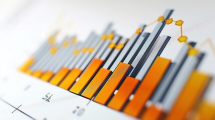 A compelling bar graph showing an abrupt rise in stock values, highlighting a market surge, on a clean white background.