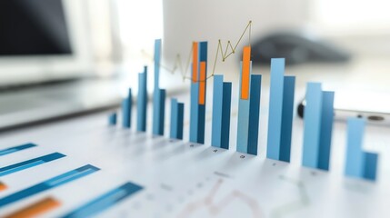 A compelling bar graph showing an abrupt rise in stock values, highlighting a market surge, on a clean white background.