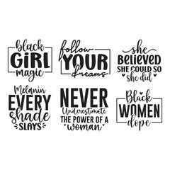 Obraz premium 6 Black Girl SVG Bundle