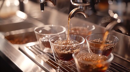 Drip coffee setup with Arabica beans, enticing fragrance, brewing process