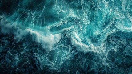 Obraz premium Captivating Turquoise Ocean Waves Crashing and Swirling