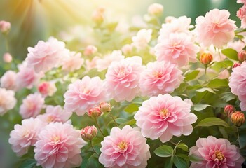 Fototapeta premium vibrant petals arranging serene calming space soft colors gentle textures tranquil atmosphere, flowers, nature, arrangement, beauty, design, aesthetic, decor