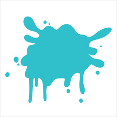 Paint cyan pigment spray splash stain illustration spots
