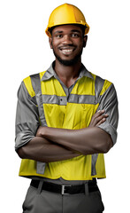 AI Image of Male Engineer, Safety Technician, and Builder with Transparent Background