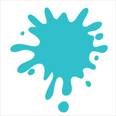 Paint cyan pigment spray splash stain illustration spots