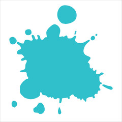 Obraz premium Paint cyan pigment spray splash stain illustration spots