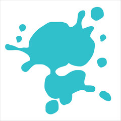 Paint cyan pigment spray splash stain illustration spots