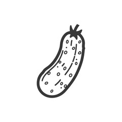 Hand drawn Illustration of a Cucumber