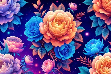 seamless pattern with flowers