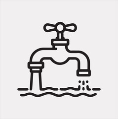 faucet line Art illustration silhouette vector on a white background