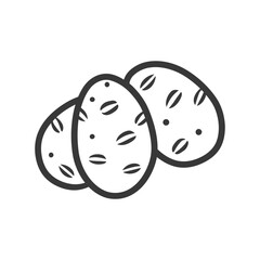 Three Outline Eggs with Speckled Design