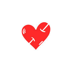 Silhouette doodle valentine's day elements collection. Collection of cute hand drawn icons with heart, letter, bird, cake, gift, potion, phone. Vector illustration. Design for prints, cards 