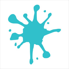 Paint cyan pigment spray splash stain illustration spots