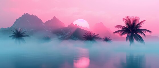 Pastel dusk casts gentle shades over a futuristic oasis