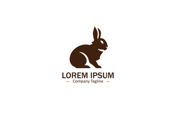 Elegantly Designed Whisker Icon Vector Featuring a Graceful Rabbit Silhouette for High End Pet Branding and Merchandise