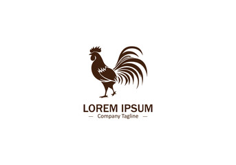 Elegantly Designed Whisker Icon Vector Featuring a Graceful Rooster Silhouette for High End Pet Branding and Merchandise