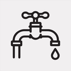 faucet line Art illustration silhouette vector on a white background