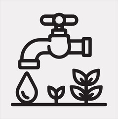 faucet line Art illustration silhouette vector on a white background