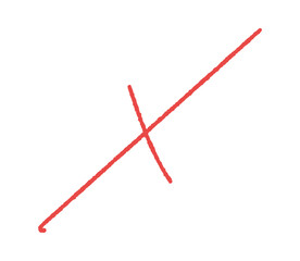 ラフな手書きの赤いバツ - 不正解･ばってん･クロスマークのデザイン素材