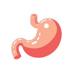 Gastroenteralgia stomach human organ flat design
