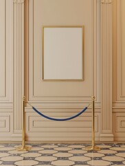 Empty Picture Frame in Gallery Setting for mockup and designs.