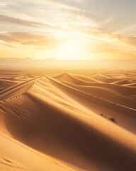 Stark Desert Dunes Under Harsh Midday Sun