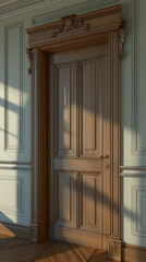 3D character style depiction of an uninstalled door indicating to avoid installing doors, Calm, serene, 3D character style, detailed and simple
