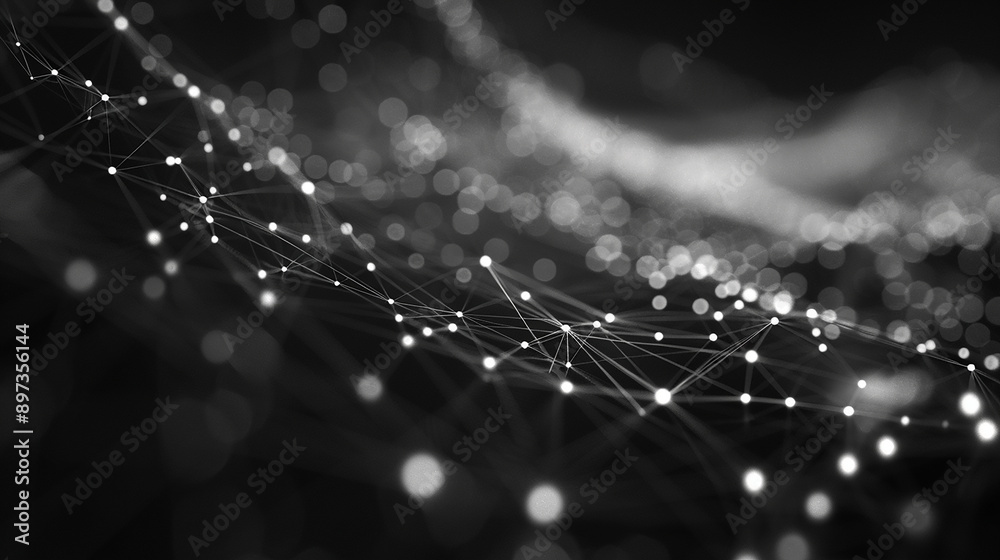 Poster abstract digital background of points and lines