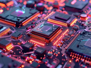 Obraz premium Computer Motherboard Close-Up