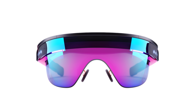 Futuristic augmented reality glasses isolated on a transparent background, PNG