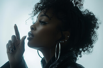 Stylish African American Woman in Profile
