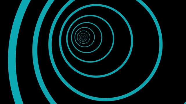 Blue circle tunnel looping animation. 4k alpha channel overlay. Best for video editing materials.