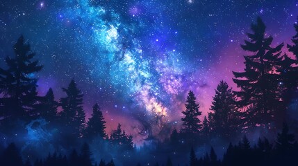 Fototapeta premium Thunderous Summer Blue Skies: An Anime-Inspired Illustration- Generative Ai