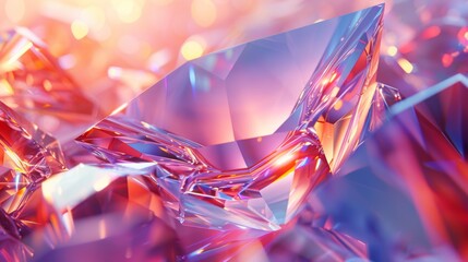 unique crystal glass with mesmerizing refractions and reflections, ideal for an abstract and elegant banner background design concept