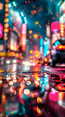 High-Tech Neon City Street View