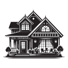 Living Home Silhouette Vector Illustration