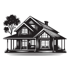 Living Home Silhouette Vector Illustration