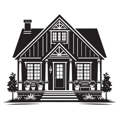 Living Home Silhouette Vector Illustration