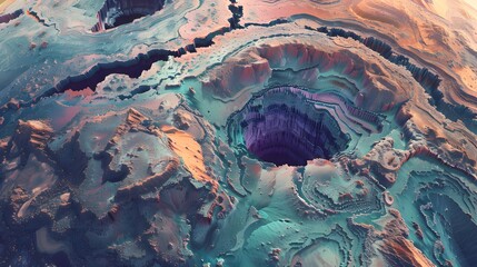 Detailed Satellite View of a Planet with Diverse Geological Formations