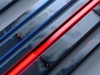Obraz premium Red and Blue Lights Close Up