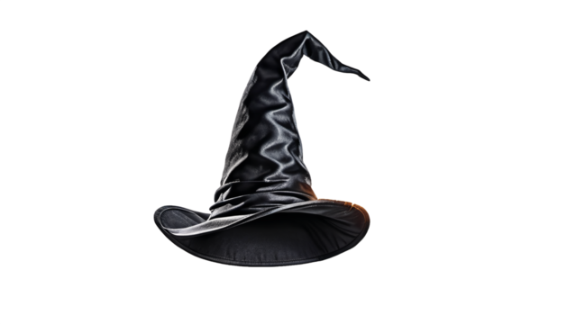 black wizard hat isolated on white background
