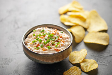 Homemade French Onion Dip with Chips