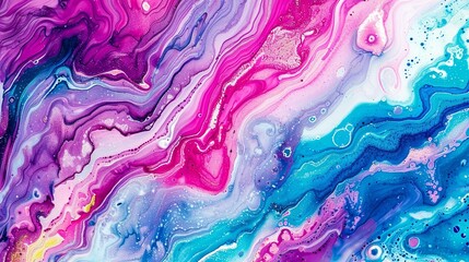 Vibrant abstract acrylic painting with swirling patterns for a psychedelic background