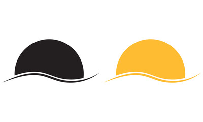 A half sun is setting downwards icon sunset concept for graphic design, logo, website, social media, mobile app, UI.  Vector illustration. EPS 10